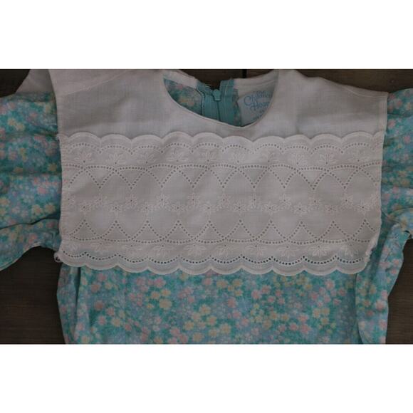 VINTAGE The Childrens Hour by Jan Briggs Girls Pleated Lace Floral Dress Size 7 - Picture 3 of 10
